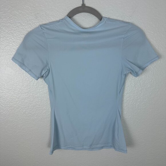 Skims Fits Everybody Tee Shirt S Light Blue Seamless Soft Stretchy Crew Neck - Picture 5 of 7
